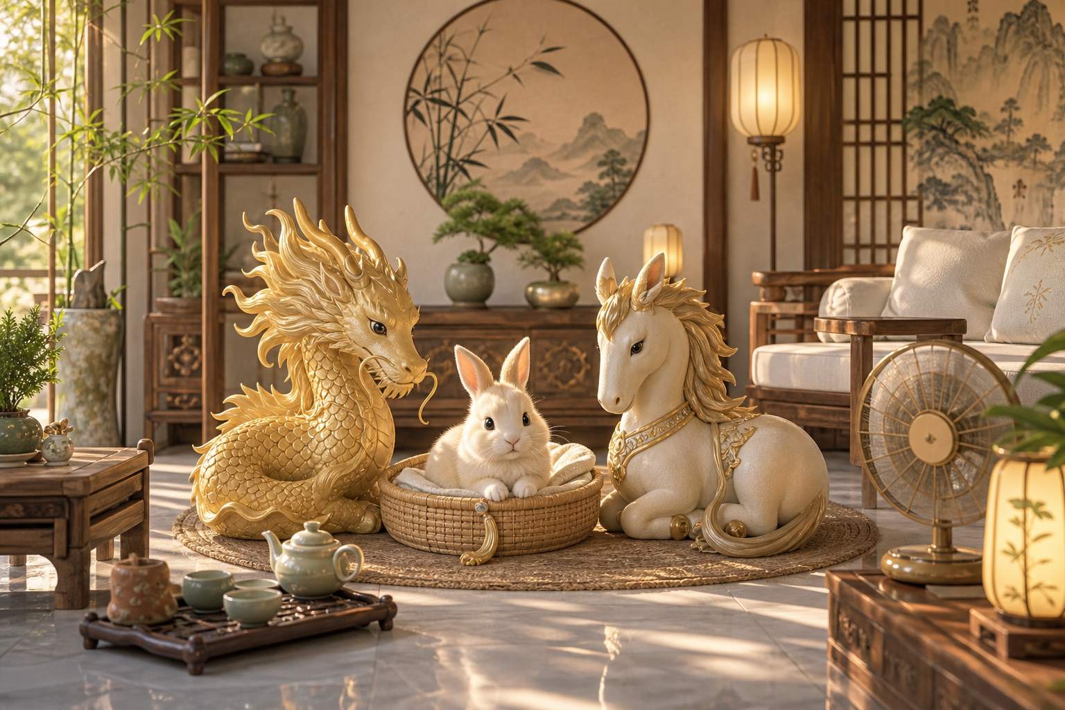 爸龙妈马生兔宝