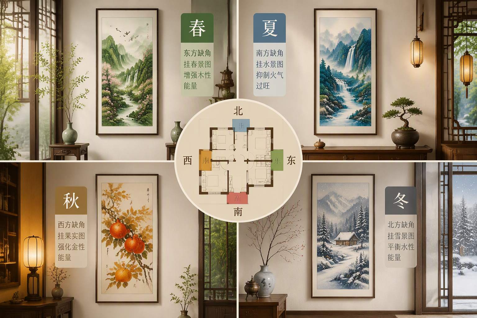 户型缺角部分悬挂字画能化解吗