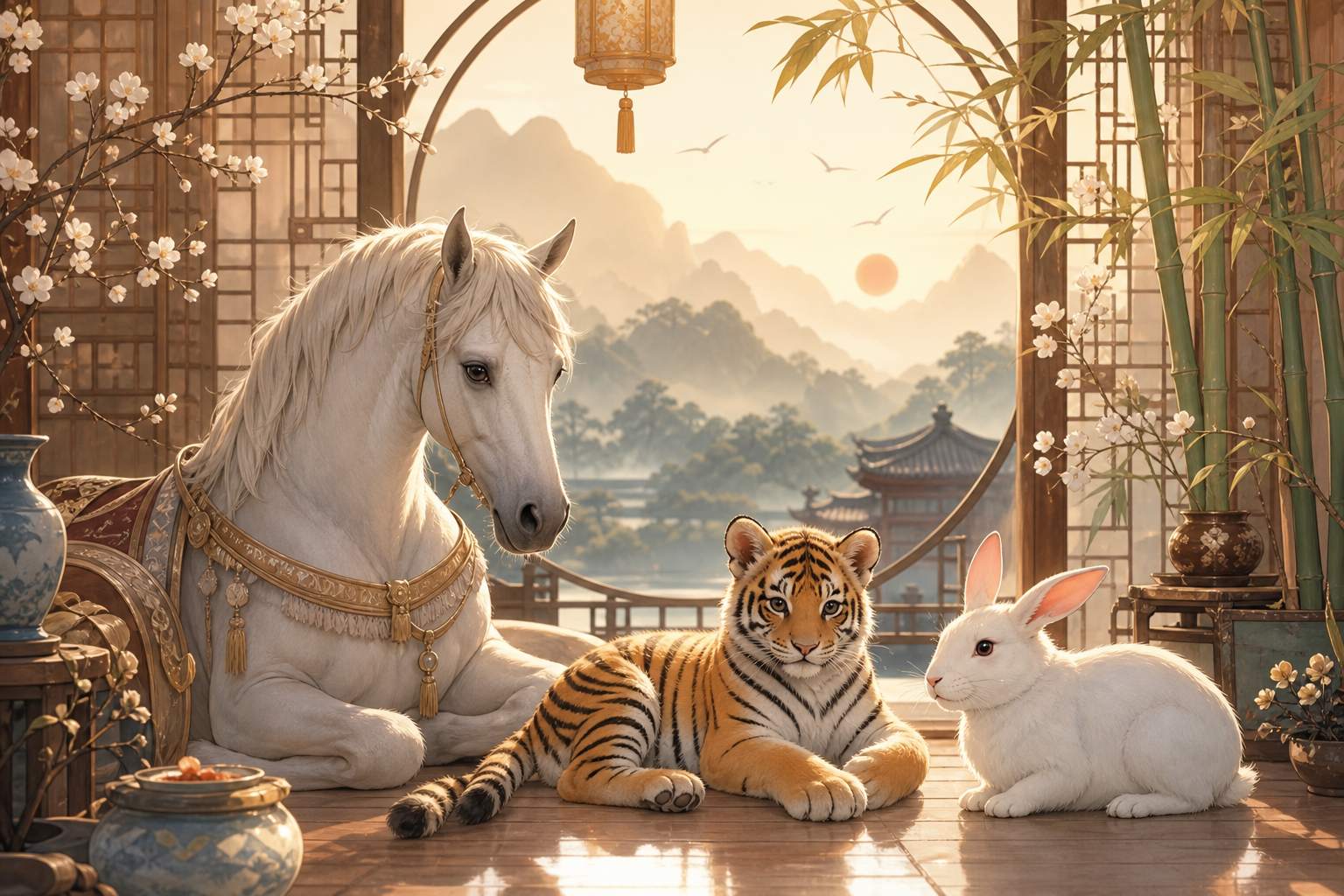 妈妈属马爸爸属兔与虎娃 妈妈属马爸爸属兔与虎娃