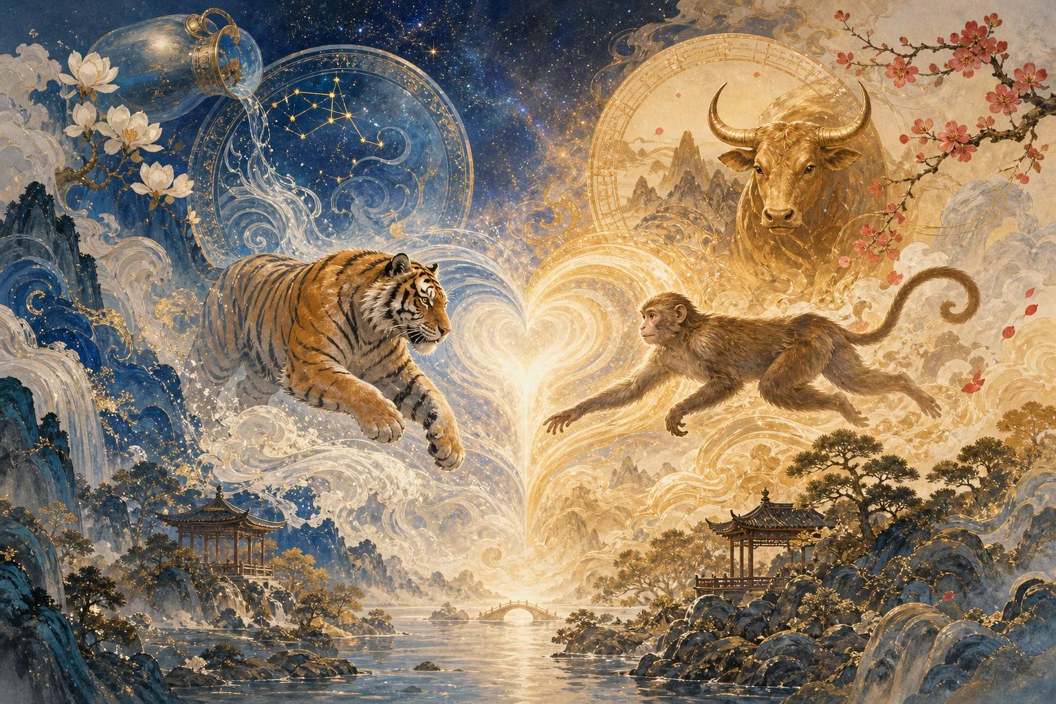 属虎水瓶女与属猴金牛男